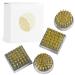 Wazakura 4PCS Mini Ikebana Kenzan Japanese Flower Holder  Made in Japan  Floral Arranging Pin Frog  Round Square - 1(24mm) Brass