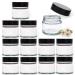 Clear Glass Ointment Jar with Airtight Black Urea Lid - Perfect for Balms Creams Lotions and More (12 15ml) 12 15ml
