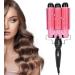 Curling Iron Wand 3 Barrel Curling Iron Wand Adjustable Hair Curler Waver Crimper Hair Styling Tool ( 32mm) Pink 32mm - Buy Online on SooperMarket.com