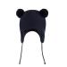 LANGZHEN Toddler Kids Infant Winter Hat Earflap Knit Warm Cap Fleece Lined Beanie for Baby Boys Girls 6-12 Months Classic -Navy