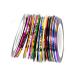 10 Color Mixed Colors 20m/Rolls Nail Art Striping Tape Line Sticker UV Gel Tips Decal DIY Nail Tip Striping Tape Decorations (Random)
