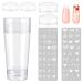 French nails stamp set nail stamp for nail designs with 1 scraper 2 nail stamps and 4 silicone gel nail stamps transparent