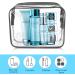 2pcs Clear Travel Toiletry Bag Set - TSA Approved Quart Size, Transparent Airport Carry-on Liquid Bags for Easy Security Check (Black) - Buy Online on SooperMarket.com