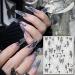 Eseres 3D Self-Adhesive Butterfly Nail Stickers - Metallic Laser Silver Black - DIY Nail Decals for Women - 6 Sheets - Buy Online on SooperMarket.com