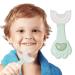 Cartoon Kids U Shaped Toothbrush Manual U Shaped Toothbrush - Cute Cartoon Whitening Toothbrush Teeth Cleaning Design for Kids Ages 2-6 N/ / Green 1 count (Pack of 1)