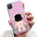 Tivenfezk Nadoli for Samsung Galaxy A22 5G astronaut Hidden Stand Cap caricature glitter stand soft silicone bling transparent protective cover samsung galaxy a22 5g pink