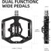 Black MZYRH MTB Mountain Bike Pedals with Cleats - Dual Function SPD Compatible, Sealed Clipless Aluminum, 3 Bearings - 9/16 Platform - Buy Online on SooperMarket.com