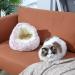 Plush Hooded Cat Bed with Blanket - Round Burrowing Cave Design for Small Dogs/Cats - Machine Washable, Slip Resistant - Ultra Soft Cushion - 24x24 inch Grey - Buy Online on SooperMarket.com