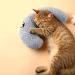 Fluffy Cat Pillow - Ultra Soft Half Donut Cuddler for Joint Relief and Calming Sleep in Haze Blue - Machine Washable - Buy Online on SooperMarket.com