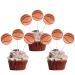 Rsstarxi 30 Pack Basketball Cupcake Toppers Resin Figurine Basketball Cupcake Food Desserts Decorations for Basketball Theme Baby Shower Kids Boy Girls Birthday Party Cake Decoration