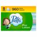 Puffs Plus Lotion Facial Tissue, 8 Family Boxes, 120 Count (Pack of 8) PL 8X124 (Old)