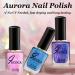 Purple Nail Varnish Chrome Nail Polish Glitter Aurora Gel Nail Varnish Quick Dry Soak Off Nail Art Manicure Pedicure For Professional Drying No UV Needed For Women Party 8ml - Buy Online on SooperMarket.com