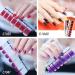 Self-Adhesive Nail Film - 14 Glitter Gradient Sheets (196 PCs) | Nail Art Stickers Manicure Set with Nail Files & Rubber Shaver for DIY Decoration - Buy Online on SooperMarket.com