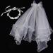Merroyal Girls Communion Bow and Dangle Cross Charm with 24 Inch Veil on Hair Comb with White Floral Crown (Veil with Crsytal One Size) Veil With Crsytal One Size - Buy Online on SooperMarket.com