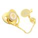 Golden Baby Pacifier with Clip | Curved Design Silicone Bling Clips for 6-18 Months | Stylish Soothing Accessory for Girls - Buy Online on SooperMarket.com