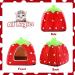 Kuoser Small Animal Winter House | Non-Slip Strawberry Hedgehog Bed | Removable Pad | Guinea Pig, Hamster, Chinchilla, Ferret, Rabbit House - Buy Online on SooperMarket.com
