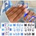 French Tip Nail Art Stickers - 24 Colorful Water Decals for DIY Manicure | Cute Heart & Star Designs for Women & Girls - Buy Online on SooperMarket.com