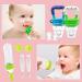 HAOBAOBEI Baby Fresh Fruit/Food Feeder Pacifier (2 Pcs) - Silicone Teething Toys with 2 Sized Pouches, Spoon, Bottle Brush - Blue&Green Set - Buy Online on SooperMarket.com