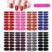 8 Sheets Solid Color Full Wraps Nail Stickers with Nail File MWOOT Self-Adhesive Nail Art Polish Stickers Strips Nail Wraps Decals for DIY Manicure Tips Decoration