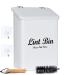 Lint Bin for Laundry Room Magnetic- Metal Lint Box for Laundry Room Lint Trash Can for Laundry Storage or Organization Laundry lint Holder for Farmhouse Laundry Room Decor White