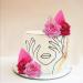 JeVenis Rosa Acrylic Minimalist Art Lady Face Cake Topper Pink Rose Cake Topper Gold Palm Leaves Wedding Cake Toppers for Wedding Bridal Shower Birthday Party - Buy Online on SooperMarket.com
