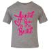 Pink Auntie Custom Name is My Bestie Baby T Shirt Top Aunty 5-6 Years Sport Grey