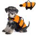 Dog Life Jacket Adjustable Dog Life Jacket Vest Reflective Orange Pet Swimming Jacket Swimwear for Middle and Small Dogs Protection Swimsuit with Rescue Handle High Buoyancy Safety Swimsuit (XS)