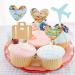 36 Pieces Travel Themed Cupcake Toppers Set Airplane Cupcake Toppers Map Heart Cake Toppers for Travel Themed Baby Shower Party Decorations (Blue and Brown) - Buy Online on SooperMarket.com