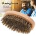 Premium Mini Beard Brush for Men - Wild Boar Oval Design | Facial Hair Cleaning & Grooming Tool (9x5x3 cm) - Buy Online on SooperMarket.com