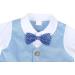 AmzBarley Baby Boys Gentleman's Tuxedo Romper Suit Blue | Long/Short Sleeve Dress Shirt Pants Vest Bowtie | Birthday Party Outfit | 3-6 Months - Buy Online on SooperMarket.com