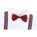 AmzBarley Baby Boys Gentlemans Tuxedo Rompers Set | Long/Short Sleeve Dress Shirt Pants Vest Bowtie | Black | 6-12 Months - Buy Online on SooperMarket.com