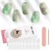 Kalolary 20PCS Luminous Glitter Cured Gel Nail Polish Strips Glow in The Dark Adhesive Full Wrap Gel Nail Art Sticker Waterproof Gel Nail Wrap Stickers with Nail File and Stick (Pure White)