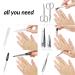 Marqus Manicure Set - 7 Parts Made in Germany | Patented Glass Files | Leather Etui for Hand & Foot Care - Best Grooming Kit for Ladies & Gentlemen - Buy Online on SooperMarket.com