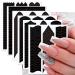 KTAABTR Nail French Manicure Edge Auxiliary Nail Sticker Self Adhesive Nail Design Wavy Line French Tip V-Shaped Stencils for Women Girls French Tips Nail Decoration 12 Sheets French Nail Stickers X342