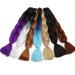 Tess Braids Extensions - Blue Jumbo Braids 60cm | KanCalon Kunsthaar for Box Braids | Ombre Hair Braid 100g (Orange/Blue/Red) - Buy Online on SooperMarket.com