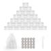 Sumdirect 100 pieces 5 grams of emptiness with lid transparent cosmetic container plastic pot for cream lip balm and lotion with a snoop and 10 pieces white organza pockets