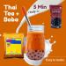 Thai Tea Boba Kit TF21 with Traditional Pantai Loose Leaf Tea, WuFuYuan Bubble Tea Tapioca Pearls, Stainless Steel Boba Straws & Accessories - Makes 30+ Drinks - Buy Online on SooperMarket.com