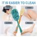 2 Pack Bath Brush Set: Long-Handled Luffa Brush & Double-Sided Bristle Brush with Hooks - Buy Online on SooperMarket.com