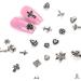 Punk Vintage Nail Charms Set - 72 Pcs 3D Cross, Stars, Hearts - Silver Chrome - DIY Nail Art Accessories for Women - Buy Online on SooperMarket.com