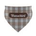 Printplanet - Dog hollow with name or text - Neck towel for dogs - layout check pattern brown -blue - size m size m check pattern brown -blue