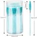 GCQQ Crystal Blue 100PCS Eyelash Brushes & Disposable Spoolies with Container - Ideal for Lash Extensions & Castor Oil Application - Buy Online on SooperMarket.com