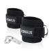 Eikeji 2 piece of foot loops cable pull with D-rings foot cuffs and carabiners foot loops for fitness training foot cuff cable pull for men and women leg extensions buttocks black muscles black
