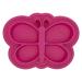Kushies Siliplate  Silicone Suction Plate For Toddlers  BPA  PVC & Phtalate Free  Dishwasher  Microwave & Oven Safe  Non Slip  Non Skid Stay Put Feeding Dishes - Pink Butterfly (Candy)