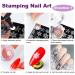 Famidiqgo Nail Stamper & Art Brush Set - French Tip Clear Silicone Nail Stamp with Scraper & Pen for DIY Nail Art - Buy Online on SooperMarket.com