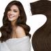 LAAVOO TAPE Extensions Real Hair 60cm Brown Real Hair Extensions Tape In dark brown smooth Skin Weft Remy Tape in Hair Extensions Human Hair 50g 20PCs 60cm-20PCs 1.3#4
