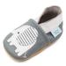 Dotty Fish Soft Leather Baby Shoes for Boys. Toddler Shoes. Non Slip. Animal Designs for Boys and Girls. 0-6 Months - 4-5 Years 6-12 Months Grey Elephant