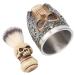 Men's Beard Shaving Set - Stainless Steel Rasis Soap Peel Skeletal Head Razor Brush & Cup for Salon & Home Hairdressing - Buy Online on SooperMarket.com