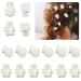 24 Pcs Mini Pearl Claw Clip Daisy Butterfly Sunflower Hair Clips Sweet Clip in Flowers for Hair Artificial Hair Clips Retro Pins Bangs Clips Decorative Hair Accessories for Women Girls Wedding  White