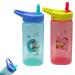 2Pcs Paw Patrol Water Bottles with Printed Chase and Marshall 420ml Reusable Sports Water Bottles 16cm Silicon Straw Sipper Bottles for Kids 6+ Months Square Bottles(chase + Marshall)