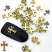 RUNRAYAY 60Pcs Cross Nail Art Studs for Nail Art Accessories Gold & Silver & Gray 3D Metal Retro Punk Nail Charms Cross Shape Nail Decoration for Women Girl DIY Nail Art Decor - Buy Online on SooperMarket.com